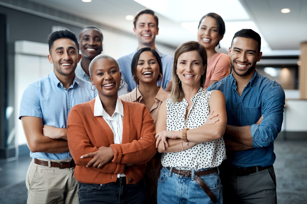 Diversity,,Portrait,Of,Happy,Colleagues,And,Smile,Together,In,A